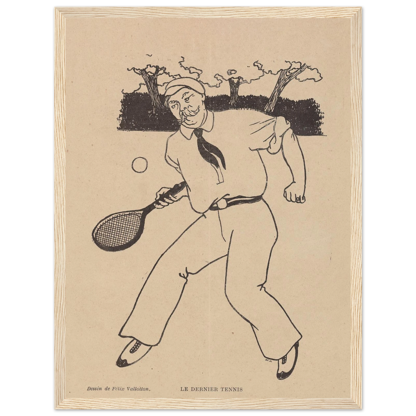 Le Dernier Tennis (1897) Art Print | Felix Vallotton - Framed Poster - 30x40 cm / 12x16″ - Black frame
