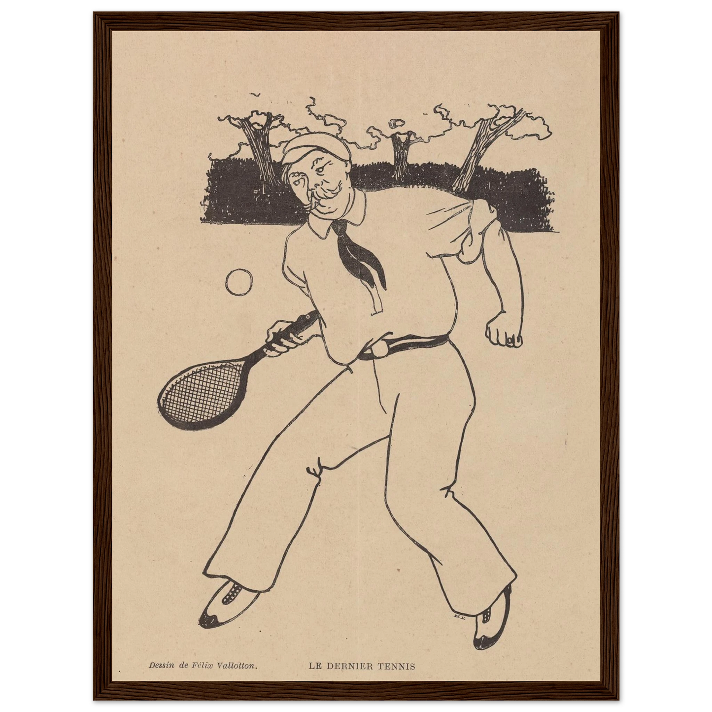 Le Dernier Tennis (1897) Art Print | Felix Vallotton - Framed Poster - 30x40 cm / 12x16″ - Black frame