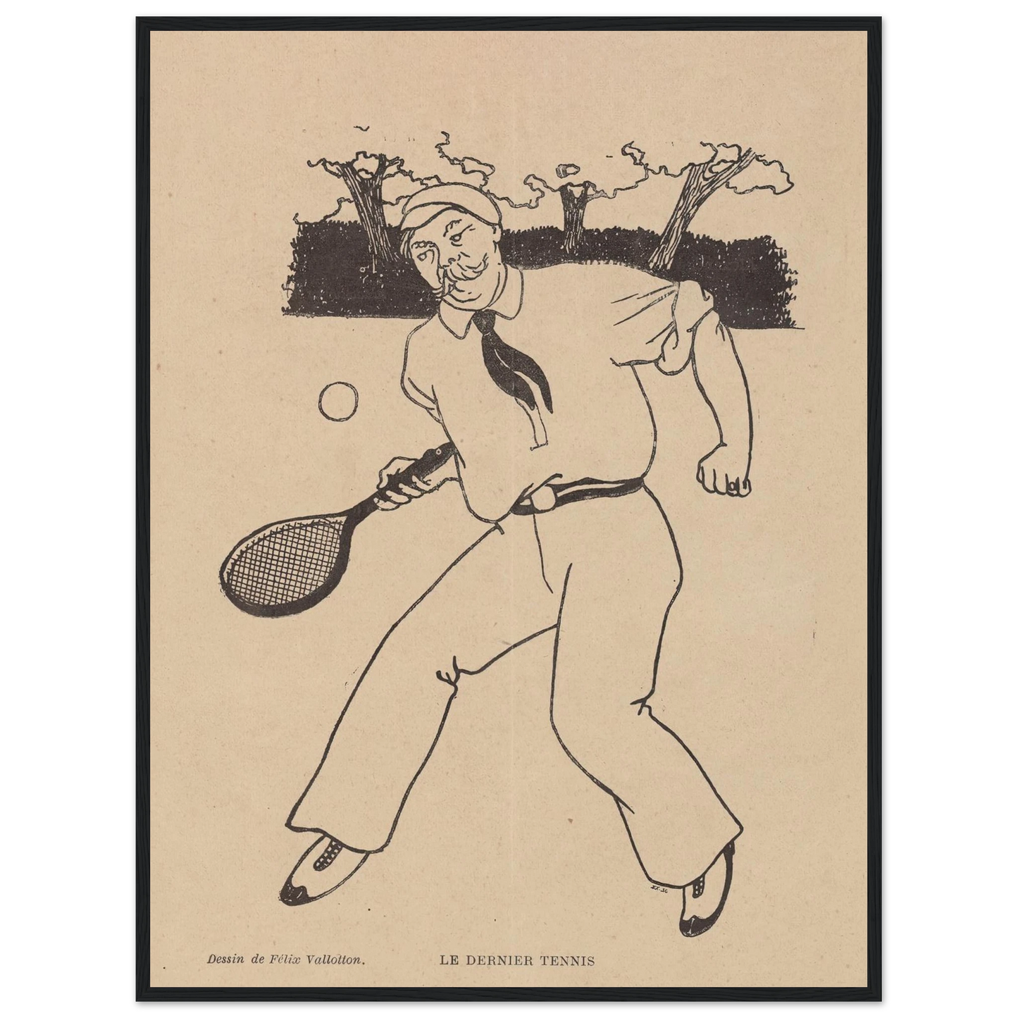 Le Dernier Tennis (1897) Art Print | Felix Vallotton - Framed Poster - 30x40 cm / 12x16″ - Black frame