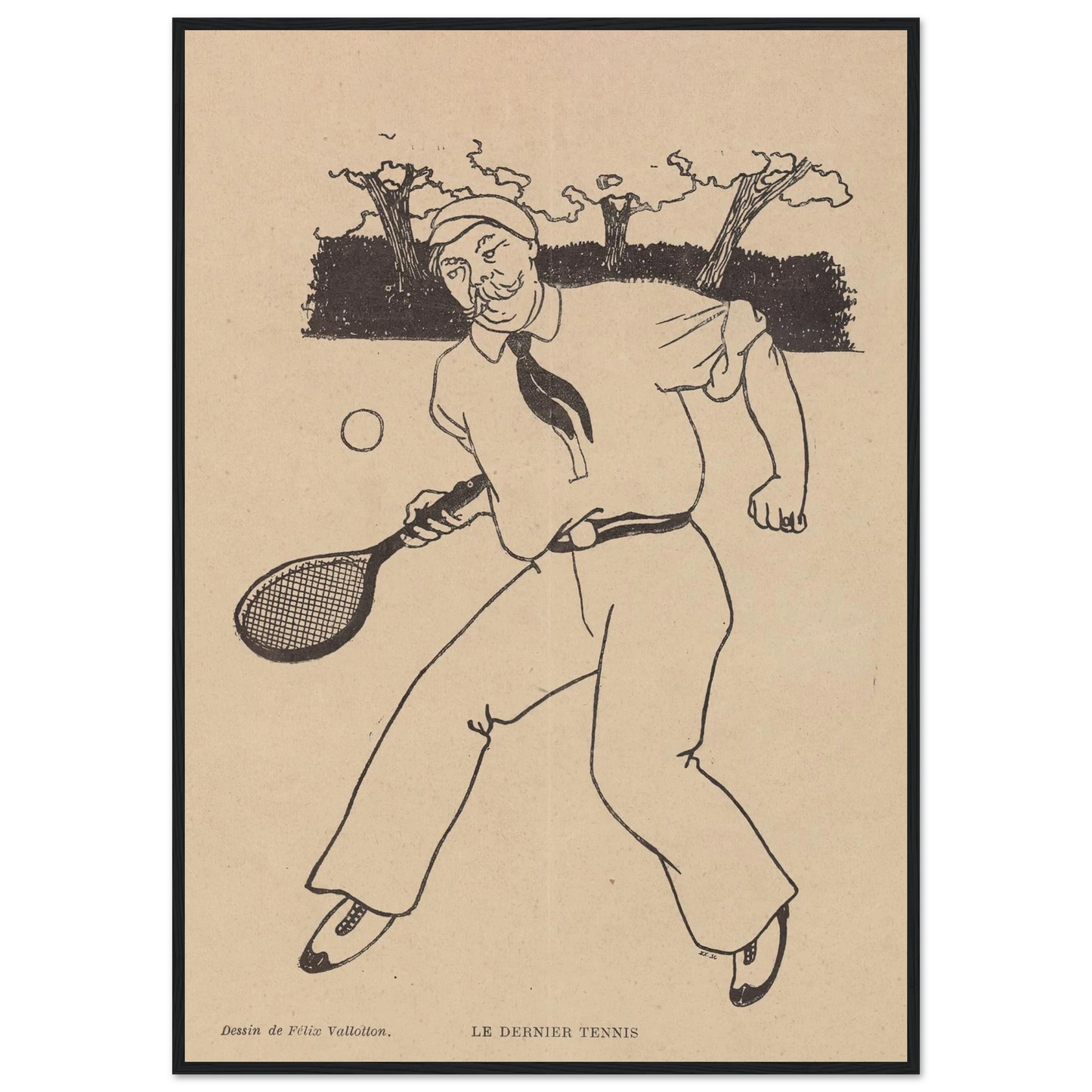 Le Dernier Tennis (1897) Art Print | Felix Vallotton - Framed Poster - 30x40 cm / 12x16″ - Black frame