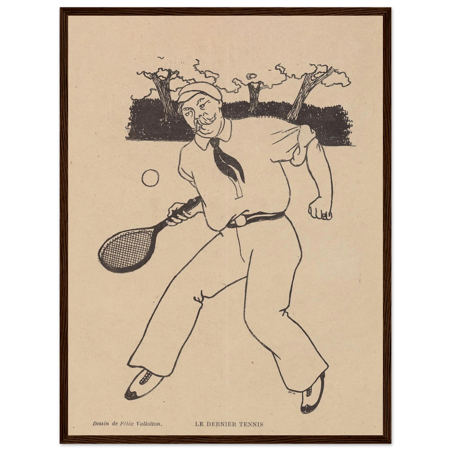 Le Dernier Tennis (1897) Art Print | Felix Vallotton - Framed Poster - 30x40 cm / 12x16″ - Black frame