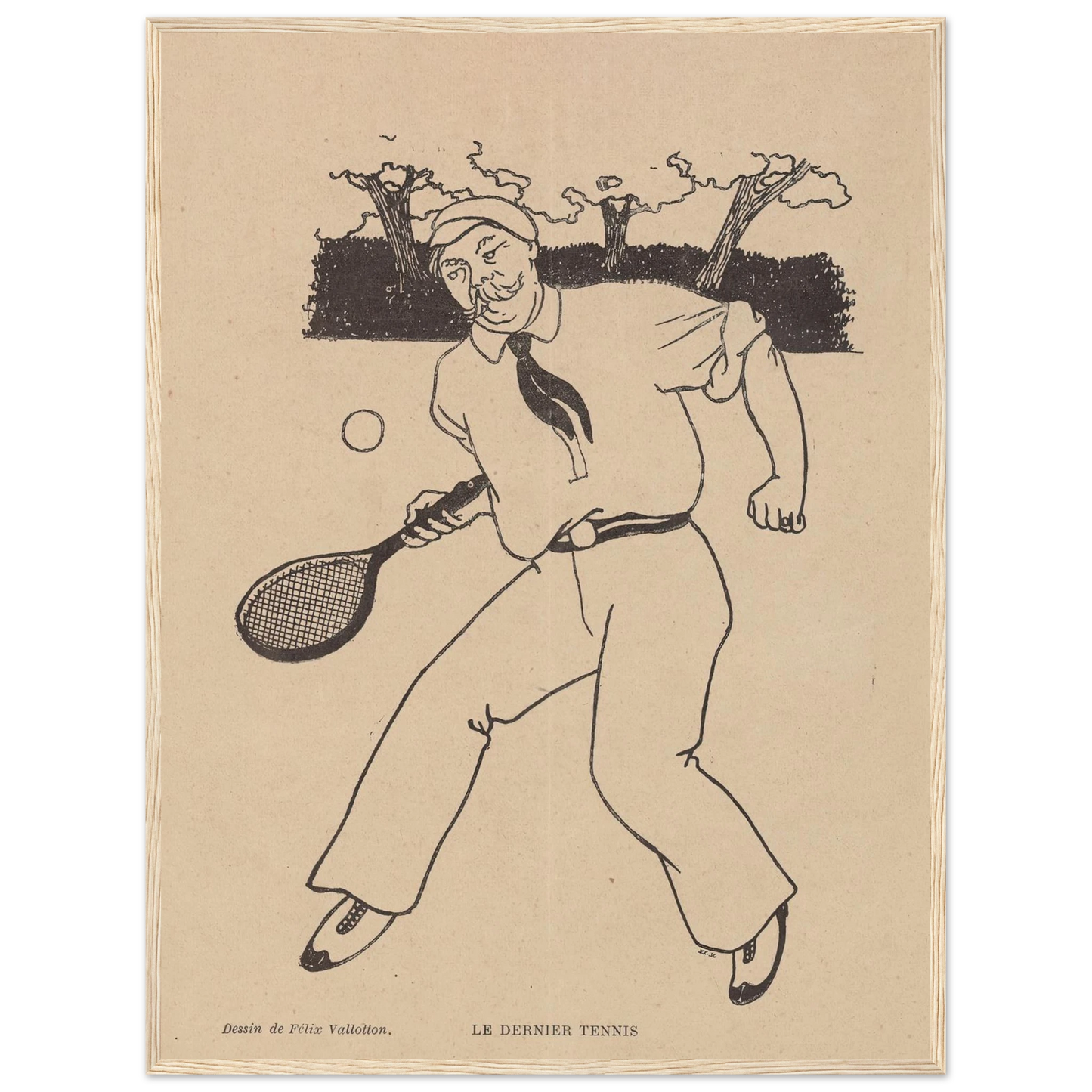 Le Dernier Tennis (1897) Art Print | Felix Vallotton - Framed Poster - 30x40 cm / 12x16″ - Black frame