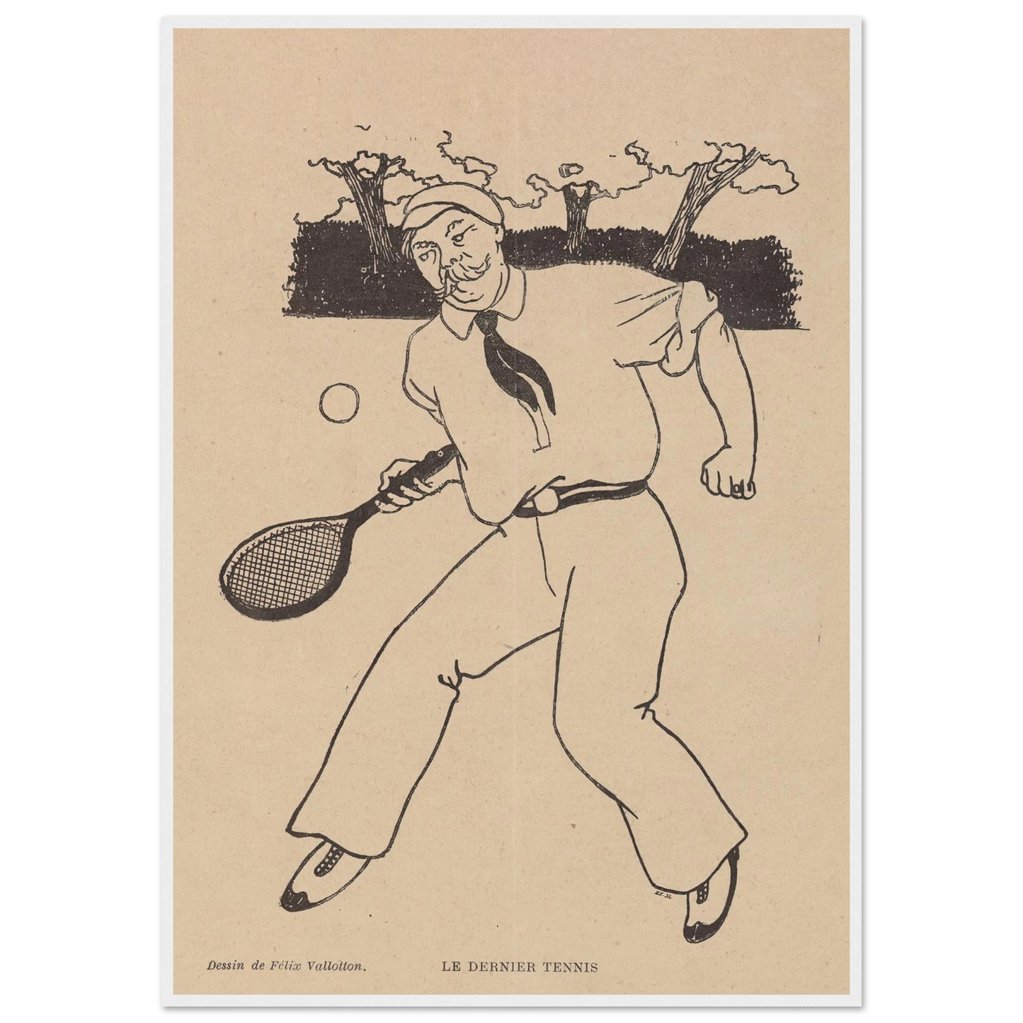 Le Dernier Tennis (1897) Art Print | Felix Vallotton - Framed Poster - 30x40 cm / 12x16″ - Black frame