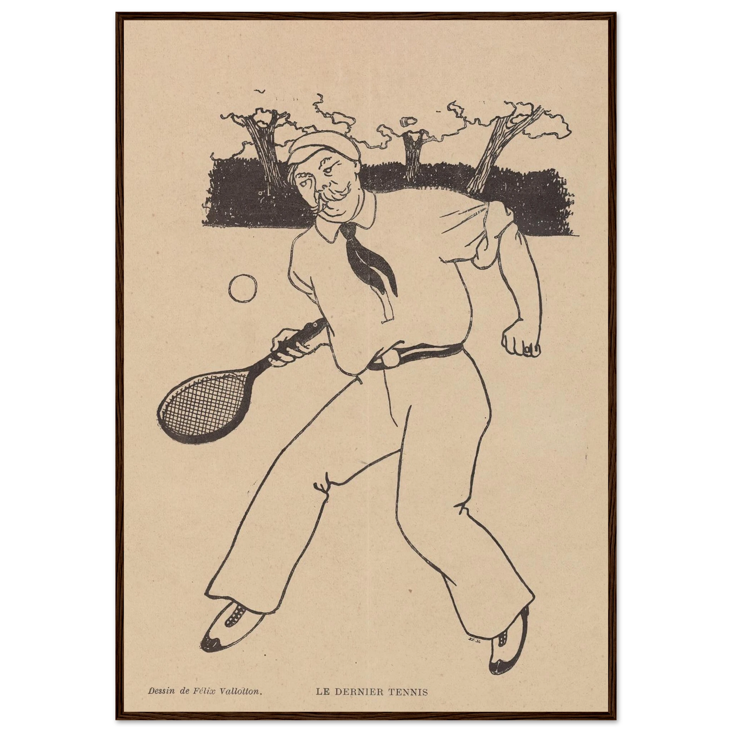 Le Dernier Tennis (1897) Art Print | Felix Vallotton - Framed Poster - 30x40 cm / 12x16″ - Black frame