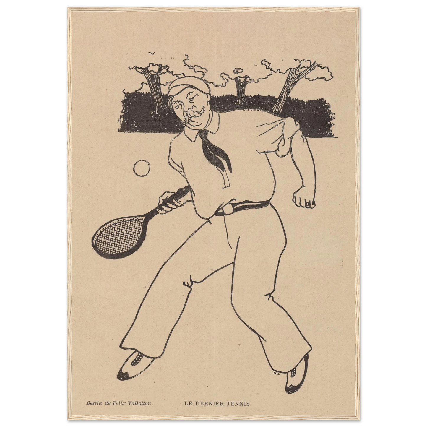 Le Dernier Tennis (1897) Art Print | Felix Vallotton - Framed Poster - 30x40 cm / 12x16″ - Black frame