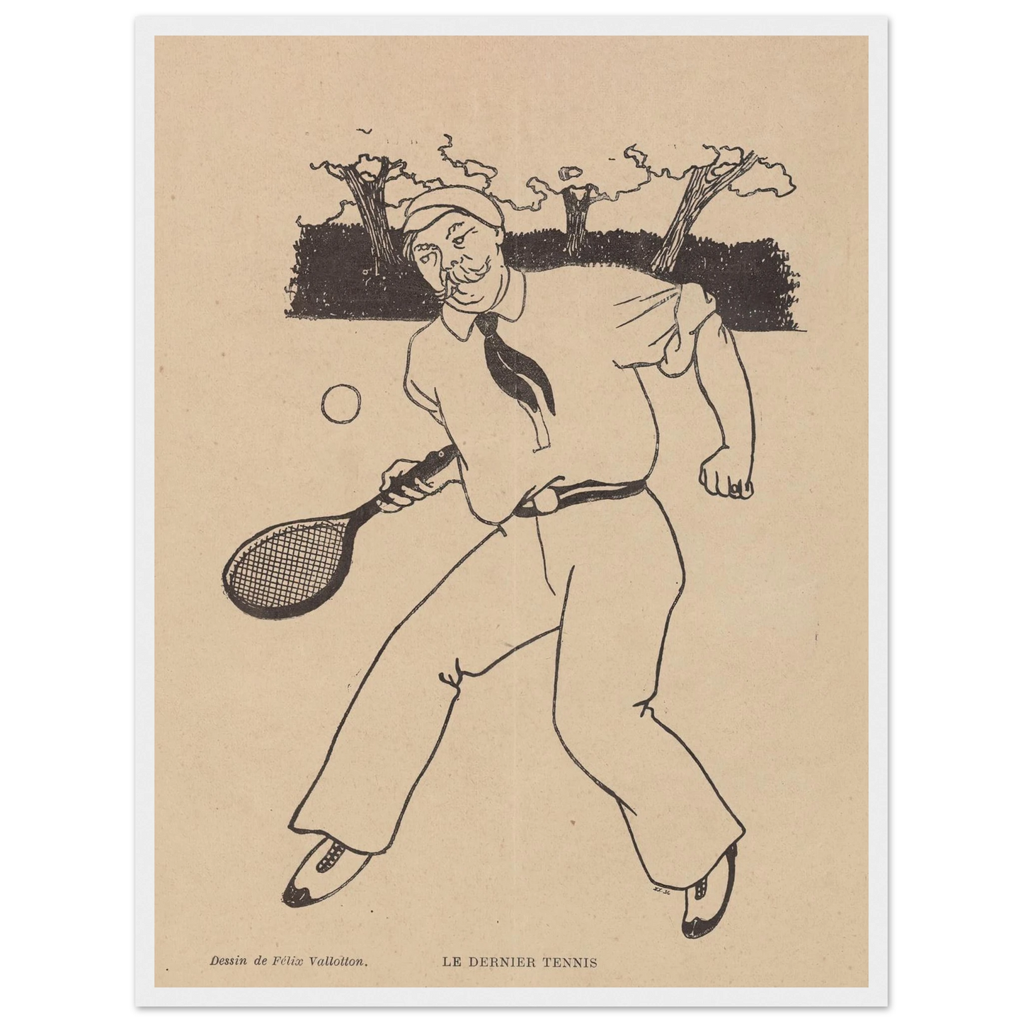 Le Dernier Tennis (1897) Art Print | Felix Vallotton - Framed Poster - 30x40 cm / 12x16″ - Black frame