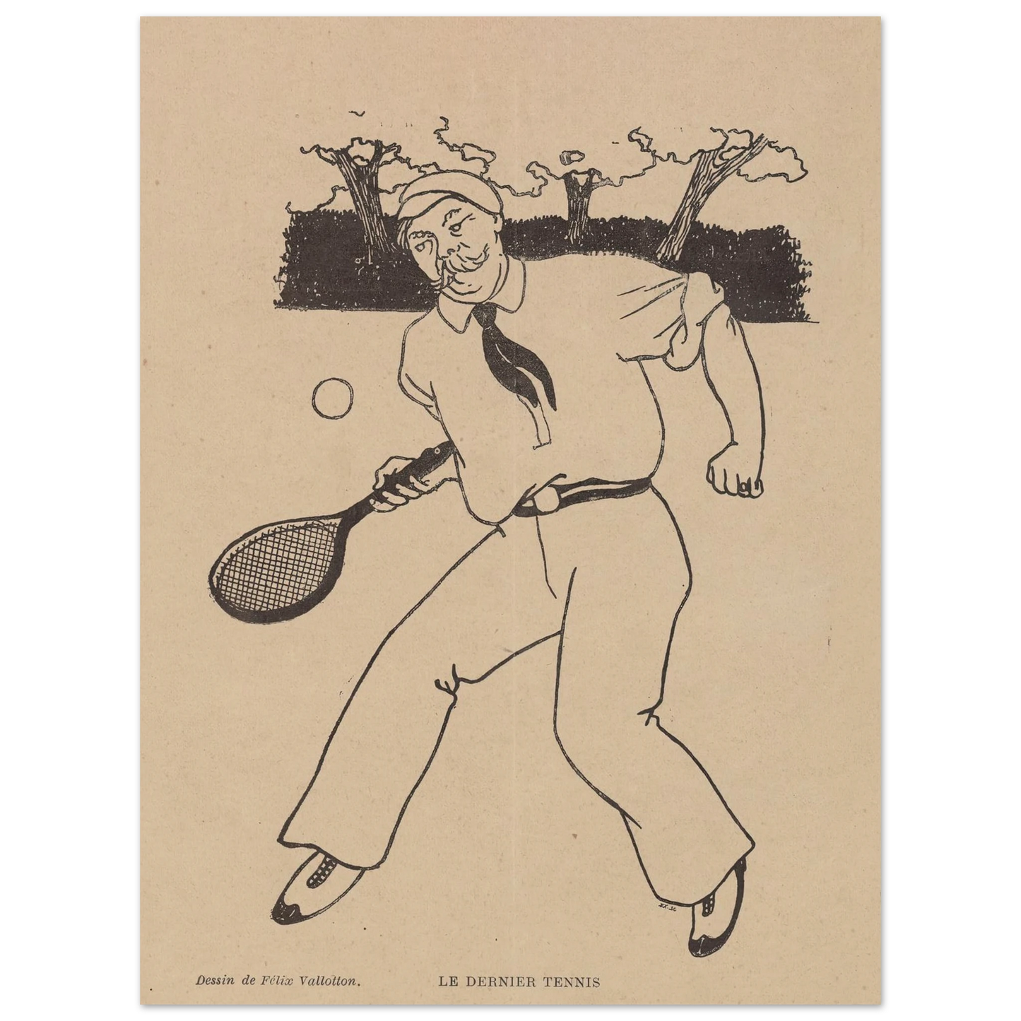 Le Dernier Tennis (1897) Art Print | Felix Vallotton - Framed Poster - 30x40 cm / 12x16″ - Black frame