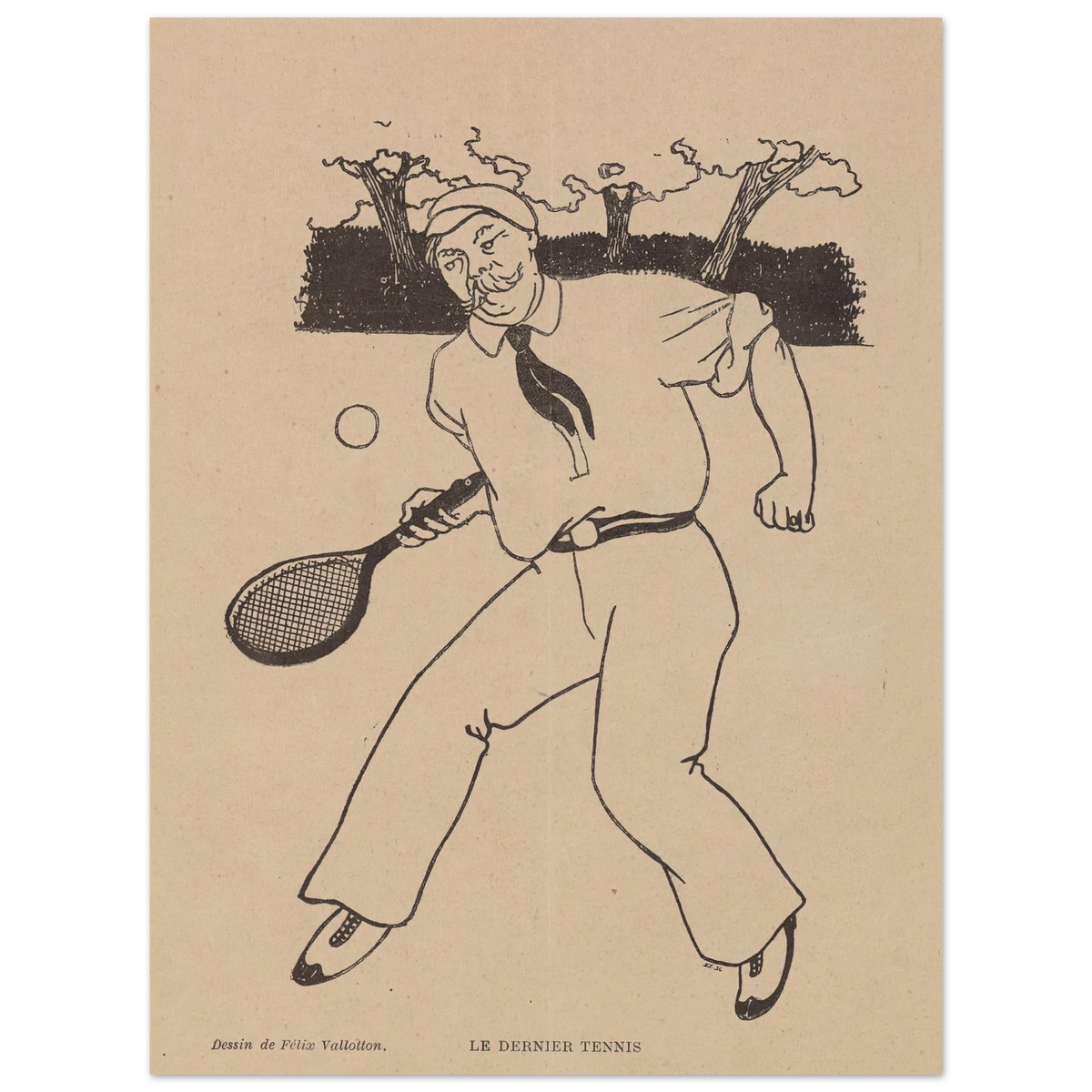 Le Dernier Tennis (1897) Art Print | Felix Vallotton - Framed Poster - 30x40 cm / 12x16″ - Black frame