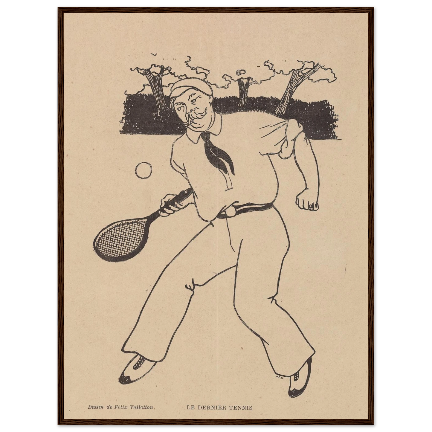 Le Dernier Tennis (1897) Art Print | Felix Vallotton - Framed Poster - 30x40 cm / 12x16″ - Black frame