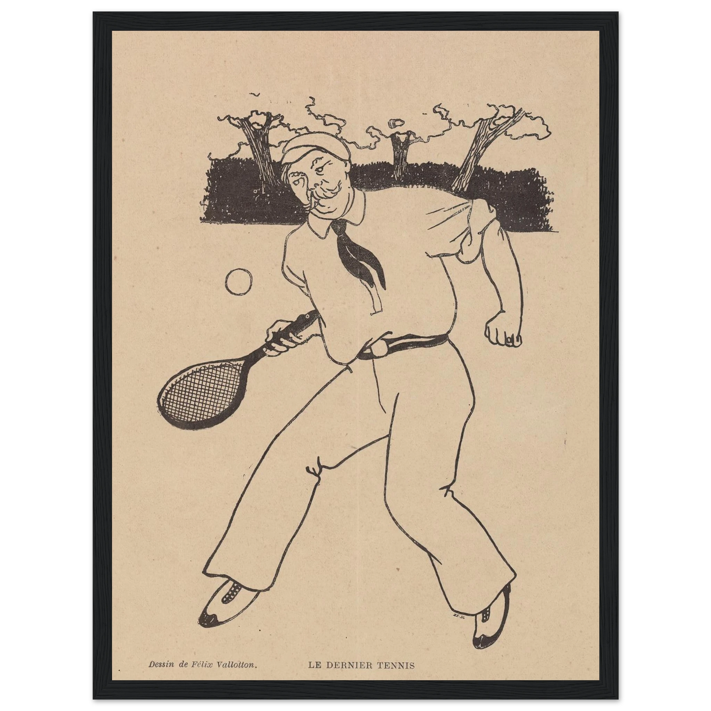 Le Dernier Tennis (1897) Art Print | Felix Vallotton - Framed Poster - 30x40 cm / 12x16″ - Black frame