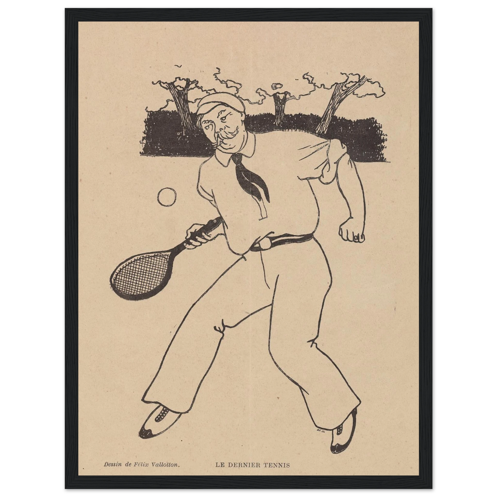 Le Dernier Tennis (1897) Art Print | Felix Vallotton - Framed Poster - 30x40 cm / 12x16″ - Black frame