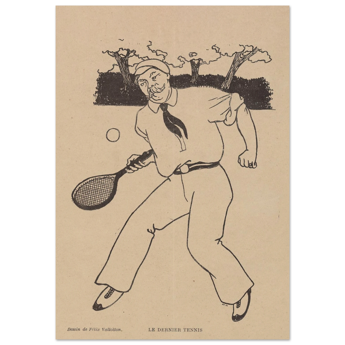 Le Dernier Tennis (1897) Art Print | Felix Vallotton - Framed Poster - 30x40 cm / 12x16″ - Black frame
