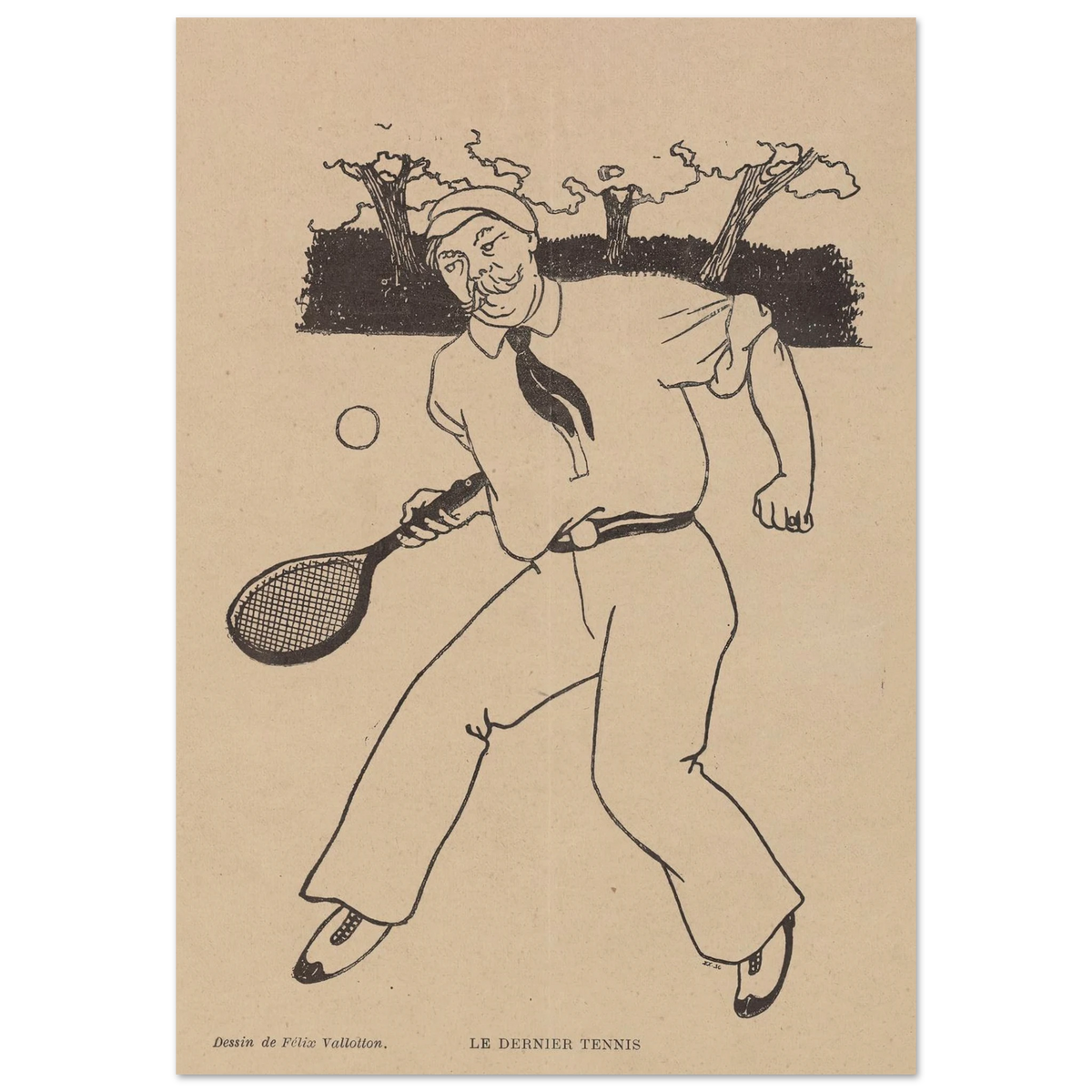 Le Dernier Tennis (1897) Art Print | Felix Vallotton - Framed Poster - 30x40 cm / 12x16″ - Black frame