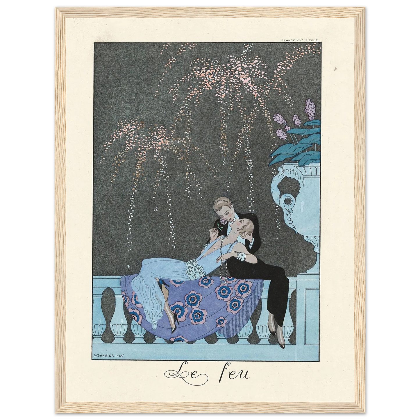 Le Feu (Fire) (1922–1926) Art Print | George Barbier - Framed Poster - 30x40 cm / 12x16″ - Black frame