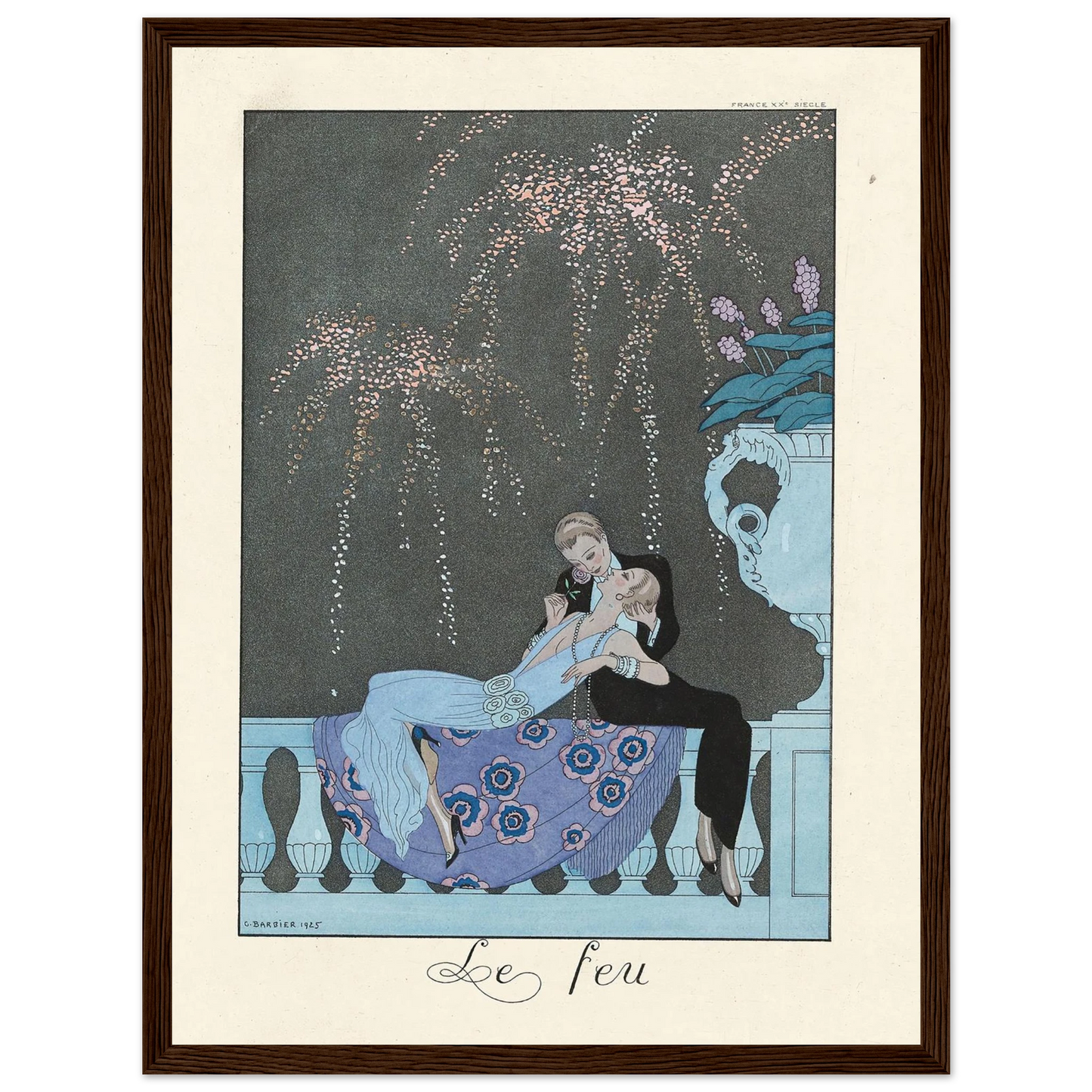 Le Feu (Fire) (1922–1926) Art Print | George Barbier - Framed Poster - 30x40 cm / 12x16″ - Black frame