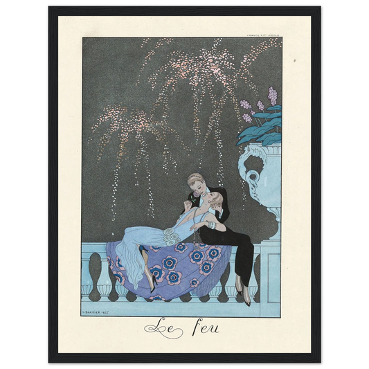 Le Feu (Fire) (1922–1926) Art Print | George Barbier - Framed Poster - 30x40 cm / 12x16″ - Black frame