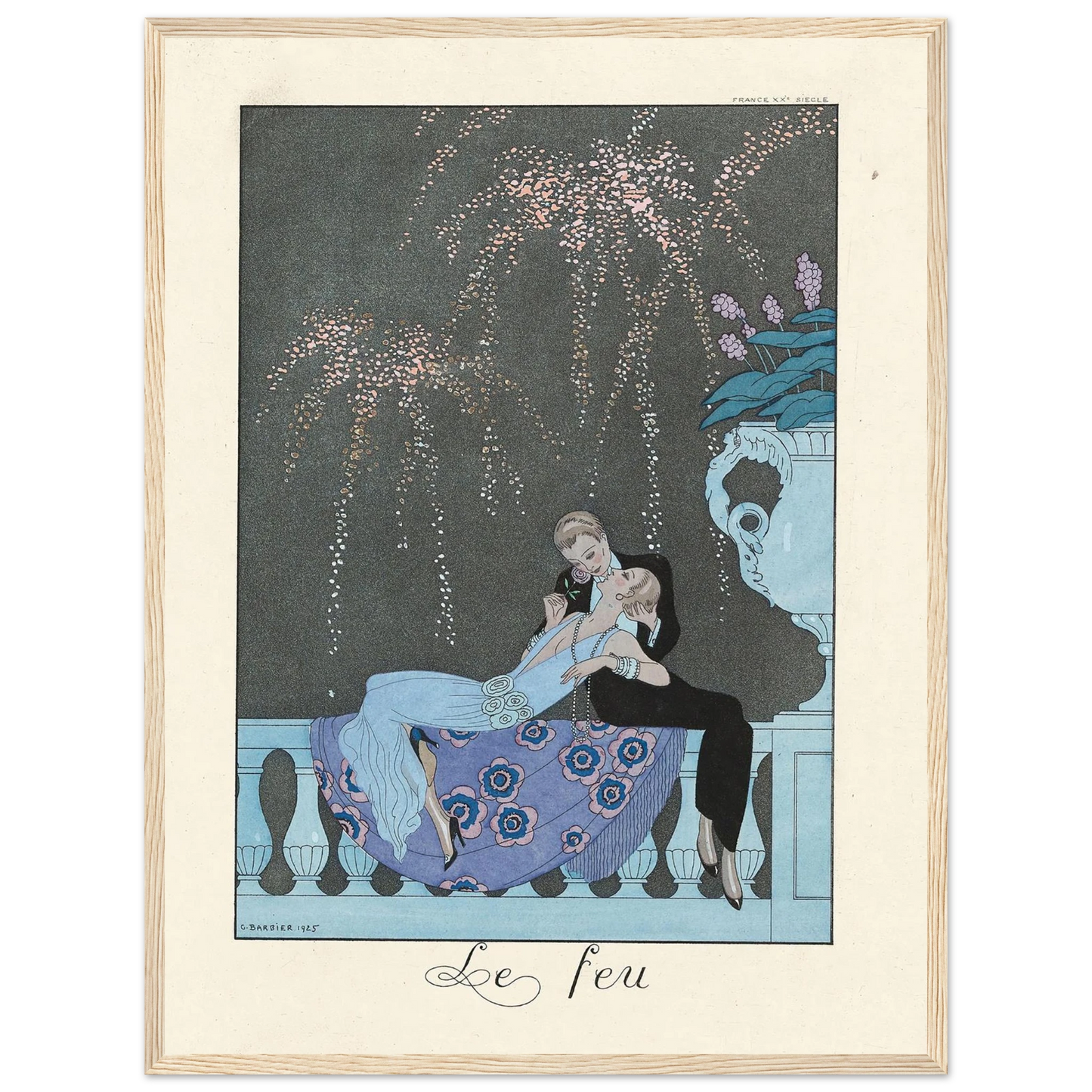 Le Feu (Fire) (1922–1926) Art Print | George Barbier - Framed Poster - 30x40 cm / 12x16″ - Black frame