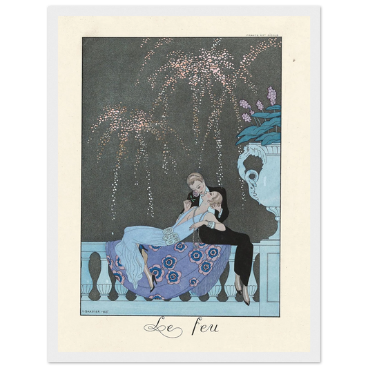Le Feu (Fire) (1922–1926) Art Print | George Barbier - Framed Poster - 30x40 cm / 12x16″ - Black frame