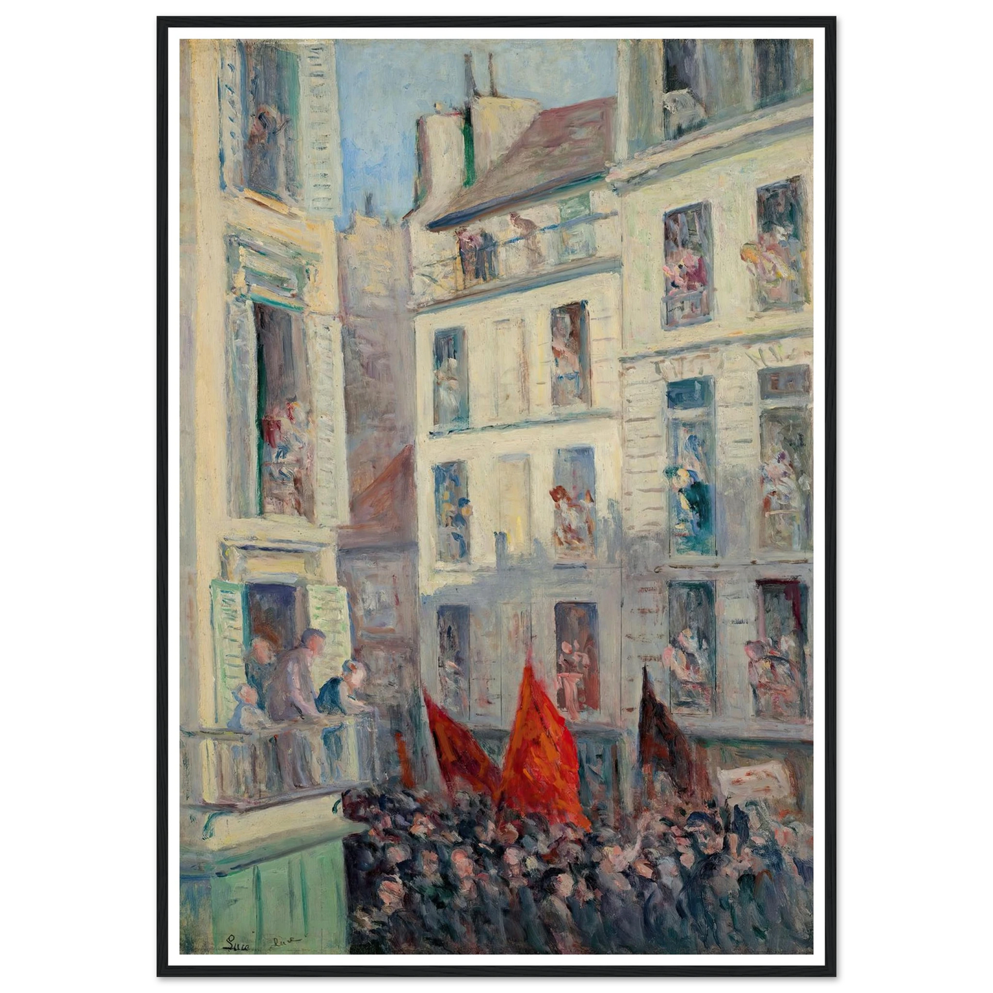 Le Front populaire (1936) Art Print | Maximilien Luce - Framed Poster - 30x40 cm / 12x16″ - Black frame