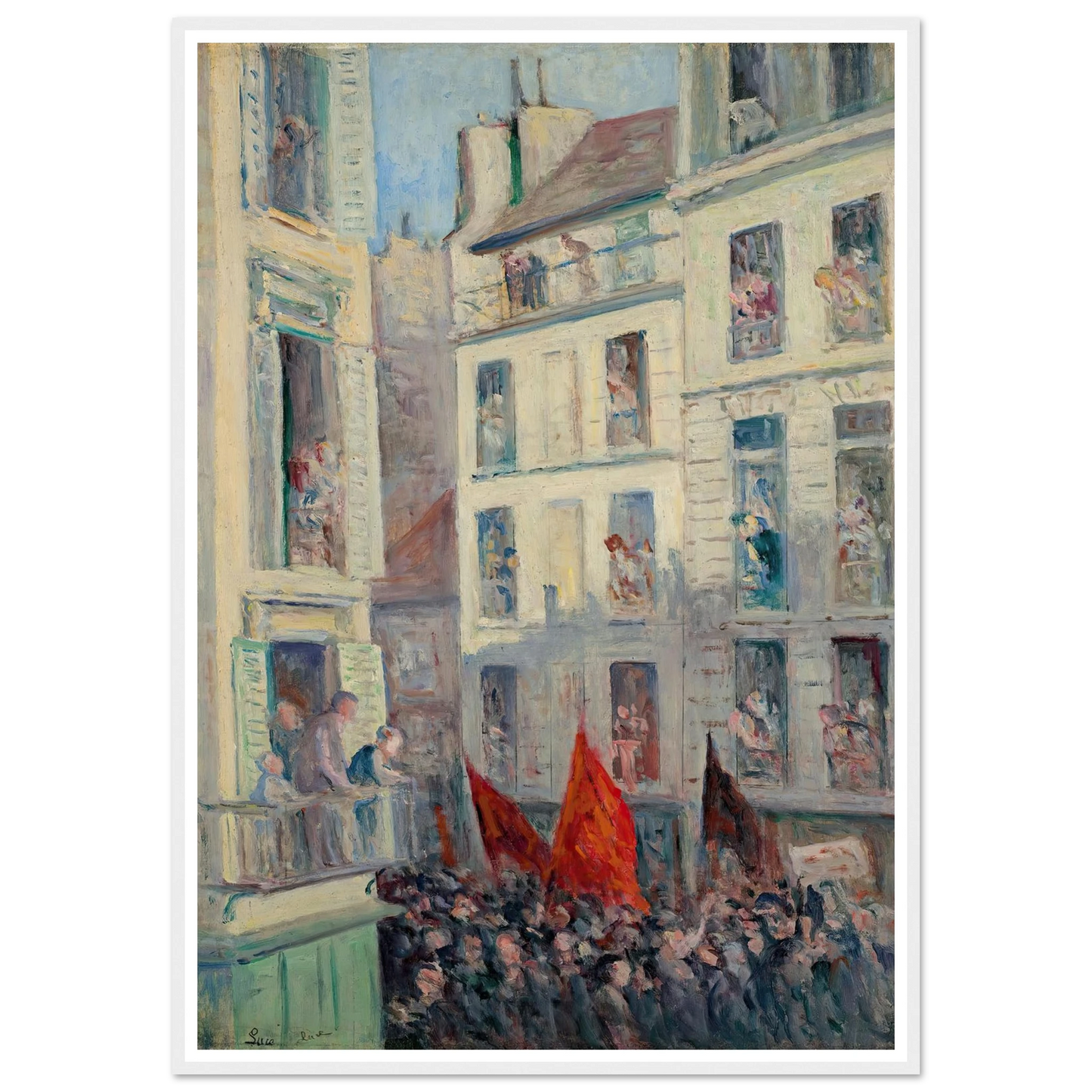 Le Front populaire (1936) Art Print | Maximilien Luce - Framed Poster - 30x40 cm / 12x16″ - Black frame