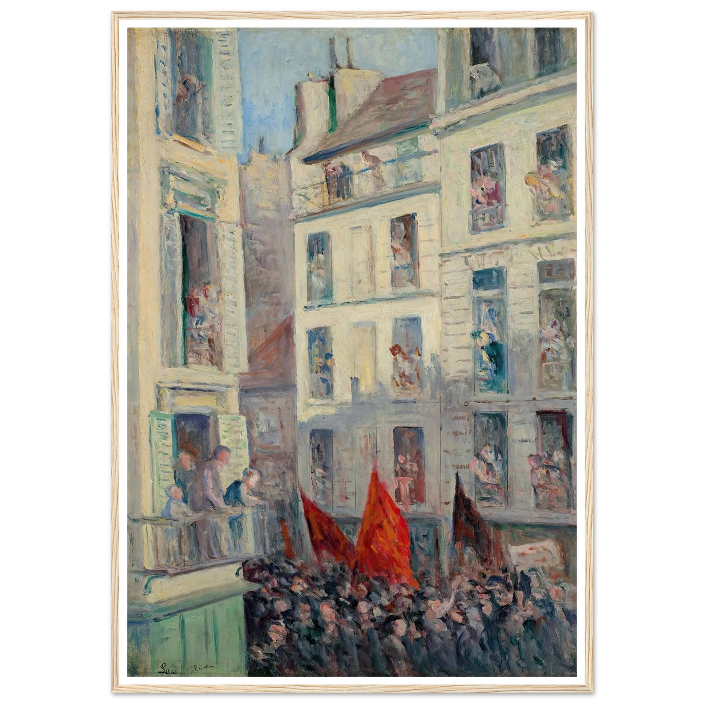 Le Front populaire (1936) Art Print | Maximilien Luce - Framed Poster - 30x40 cm / 12x16″ - Black frame