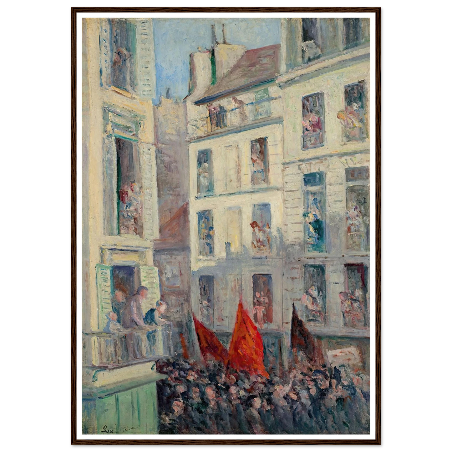 Le Front populaire (1936) Art Print | Maximilien Luce - Framed Poster - 30x40 cm / 12x16″ - Black frame
