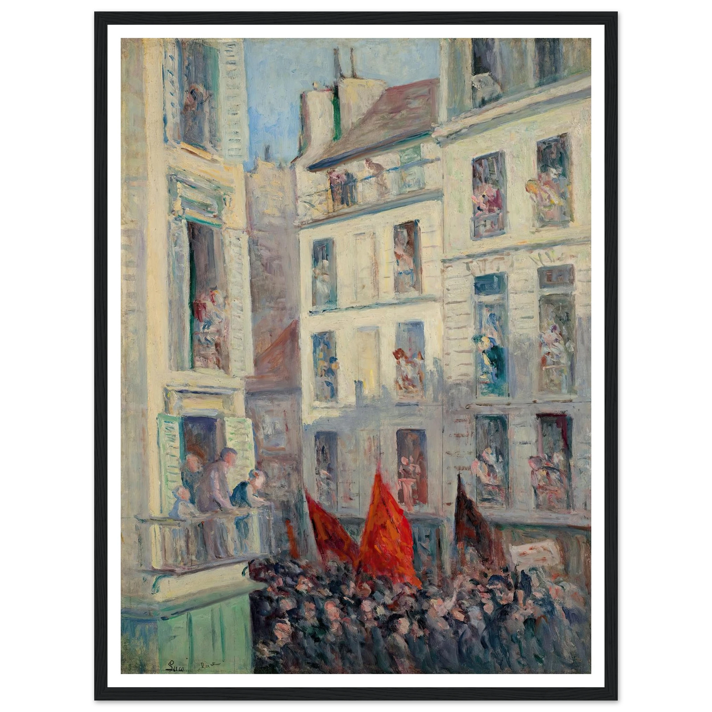 Le Front populaire (1936) Art Print | Maximilien Luce - Framed Poster - 30x40 cm / 12x16″ - Black frame