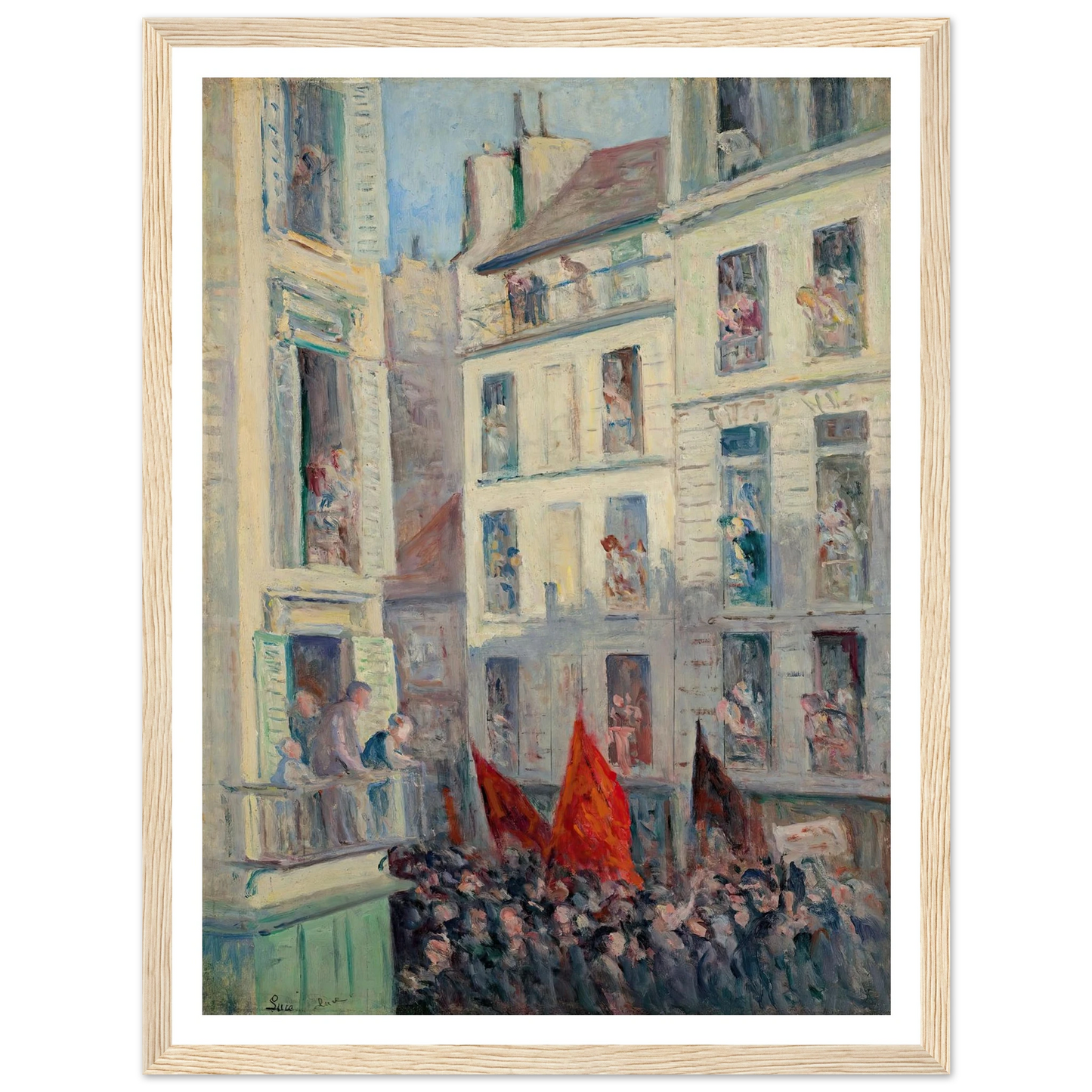 Le Front populaire (1936) Art Print | Maximilien Luce - Framed Poster - 30x40 cm / 12x16″ - Black frame