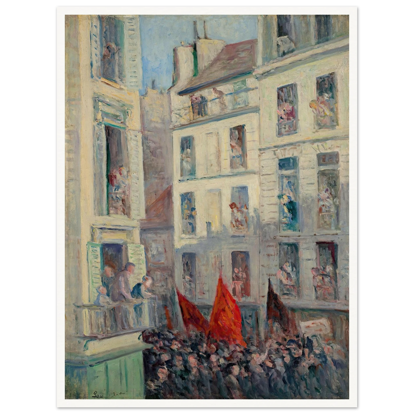 Le Front populaire (1936) Art Print | Maximilien Luce - Framed Poster - 30x40 cm / 12x16″ - Black frame