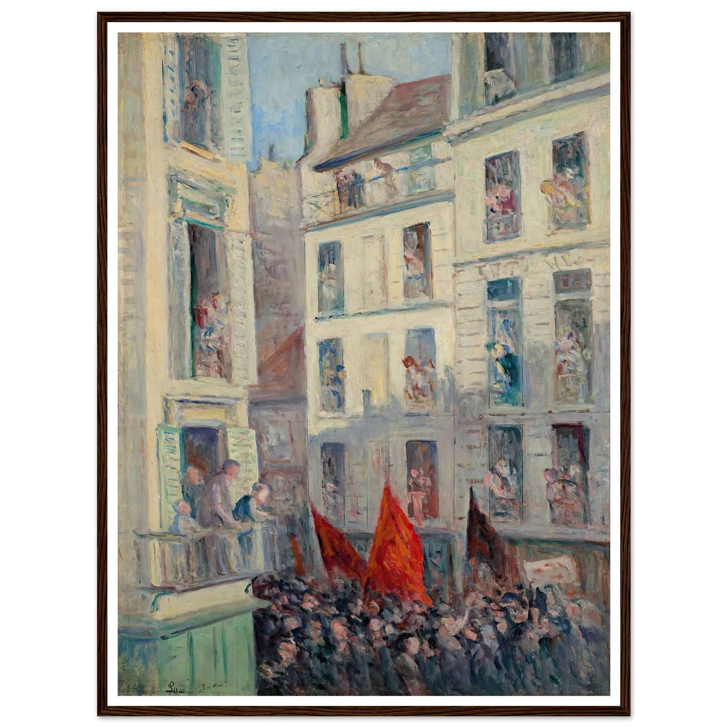 Le Front populaire (1936) Art Print | Maximilien Luce - Framed Poster - 30x40 cm / 12x16″ - Black frame