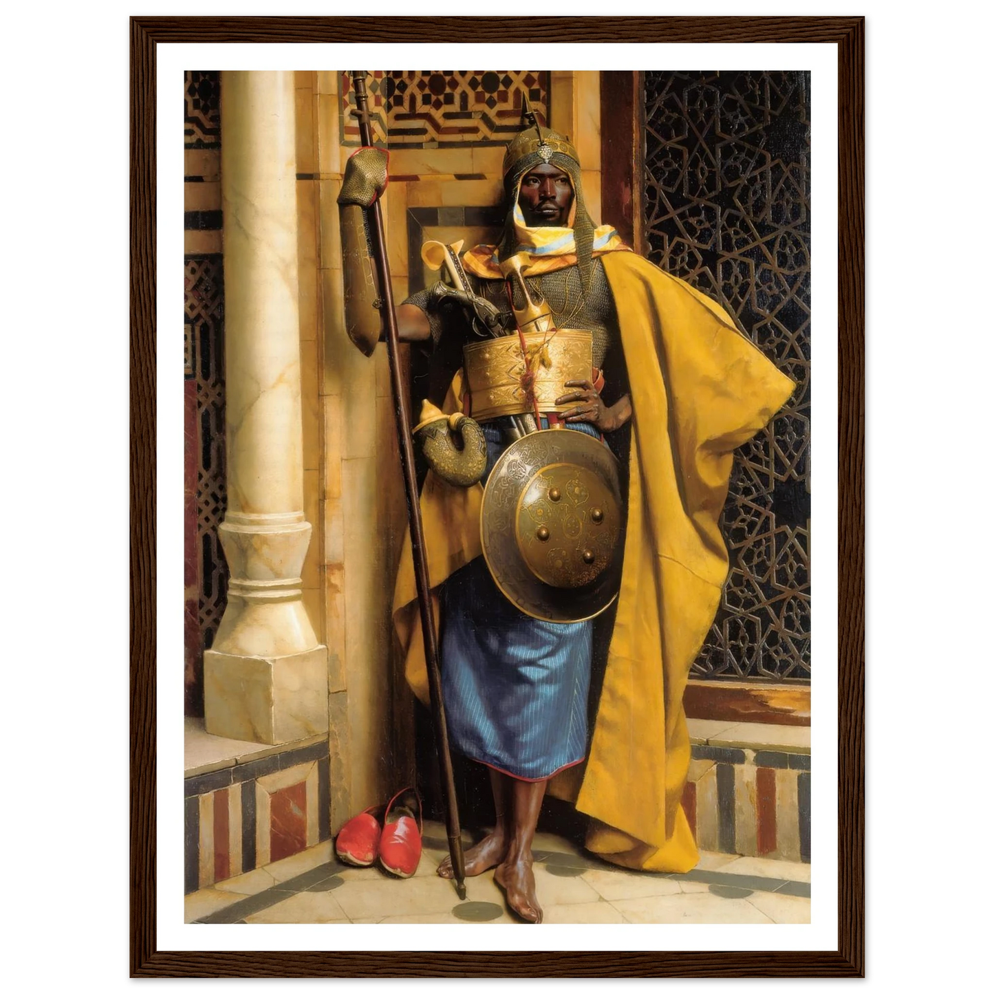 Le Garde Maure Art Print | Ludwig Deutsch - Framed Poster - 30x40 cm / 12x16″ - Black frame