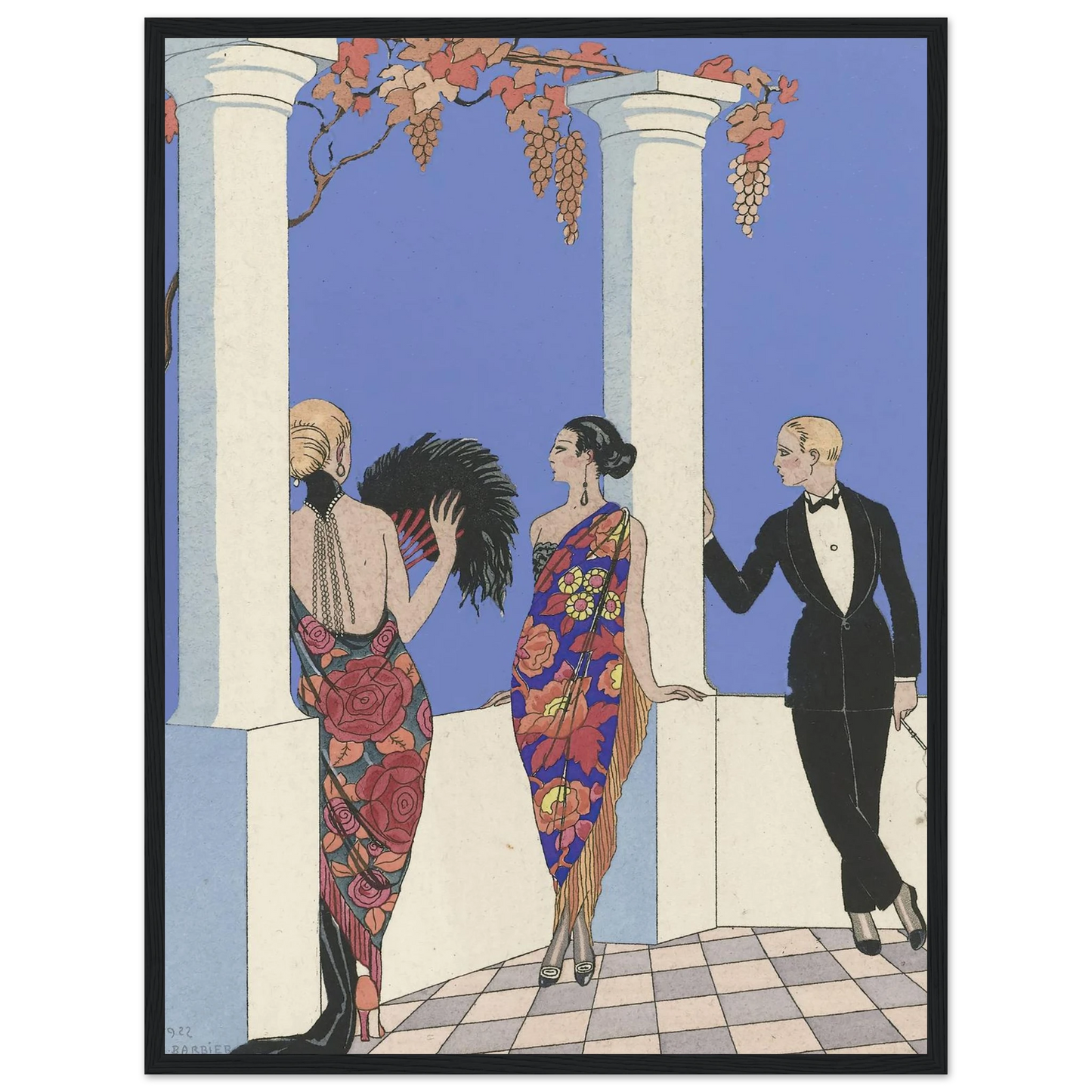 Le gout des chales. (1922) Art Print | George Barbier - Framed Poster - 30x40 cm / 12x16″ - Black frame