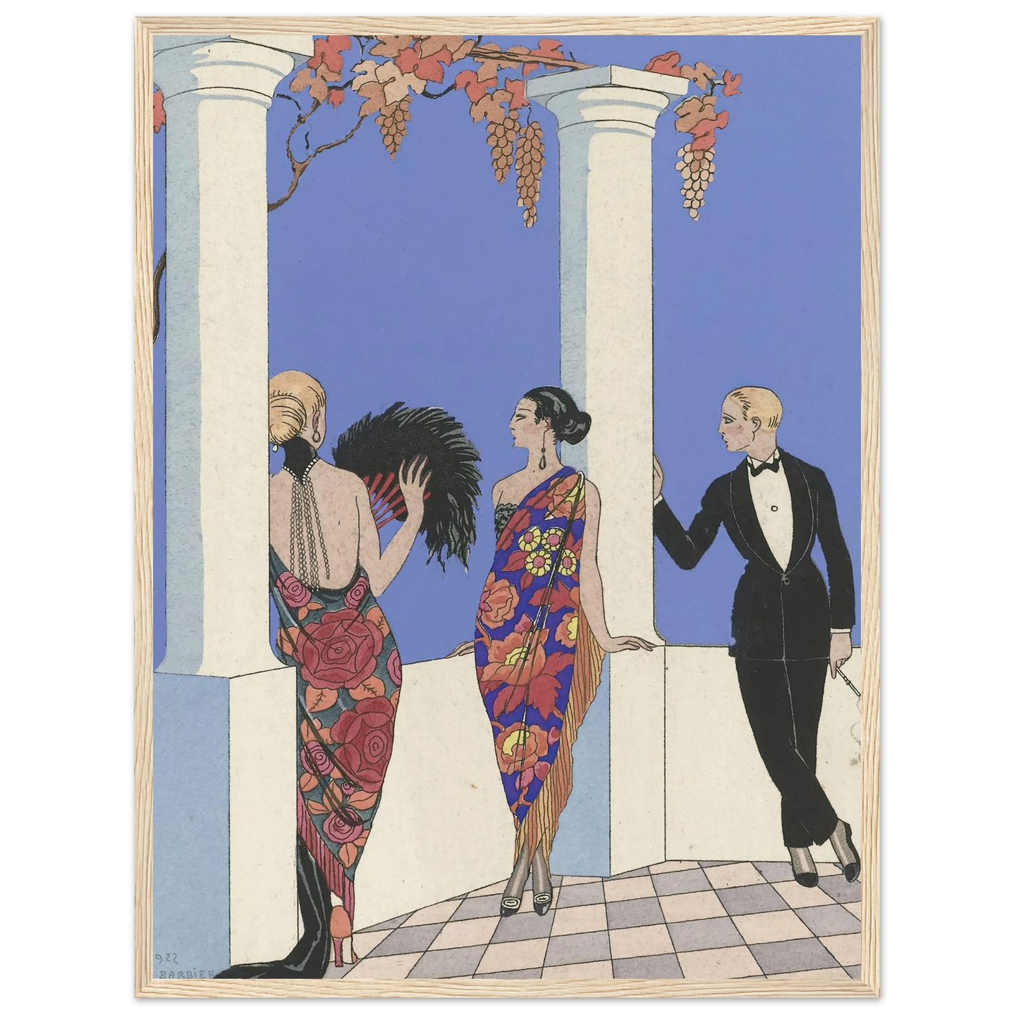 Le gout des chales. (1922) Art Print | George Barbier - Framed Poster - 30x40 cm / 12x16″ - Black frame