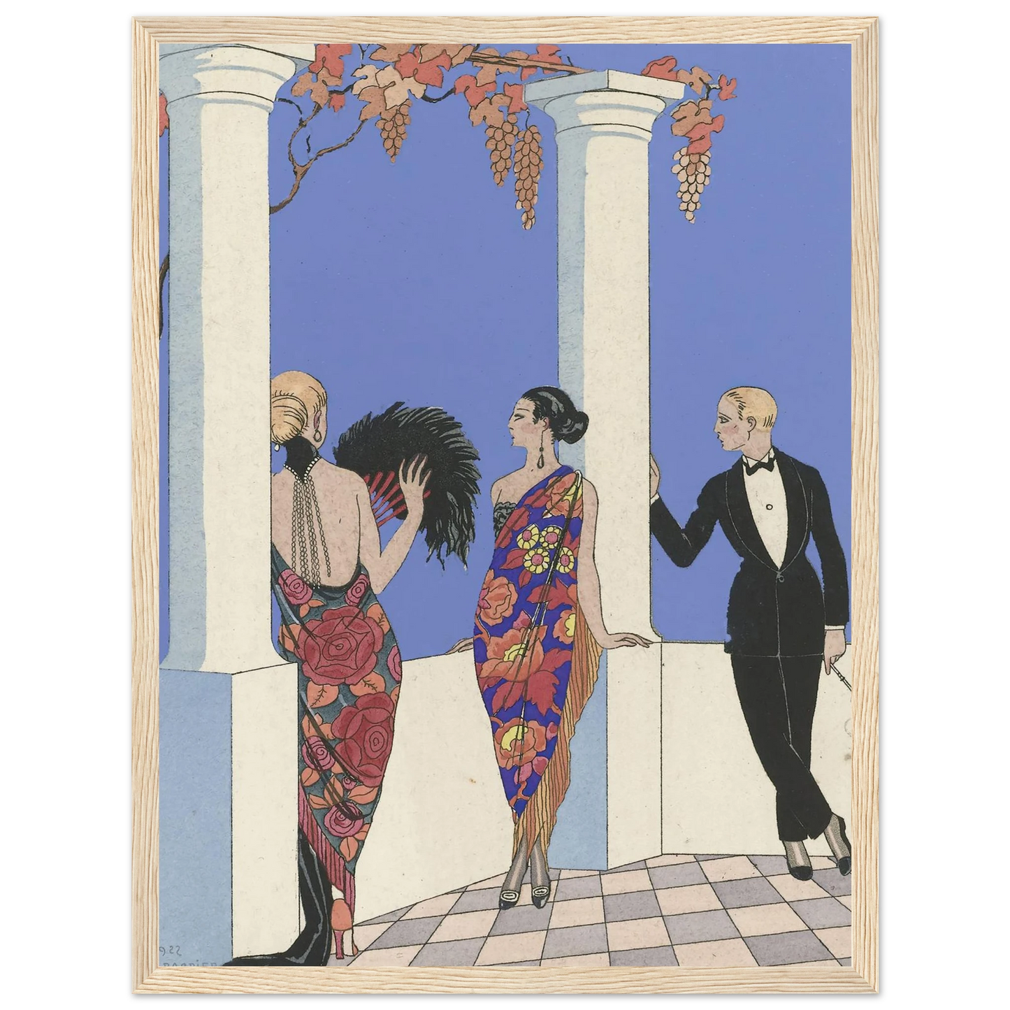 Le gout des chales. (1922) Art Print | George Barbier - Framed Poster - 30x40 cm / 12x16″ - Black frame