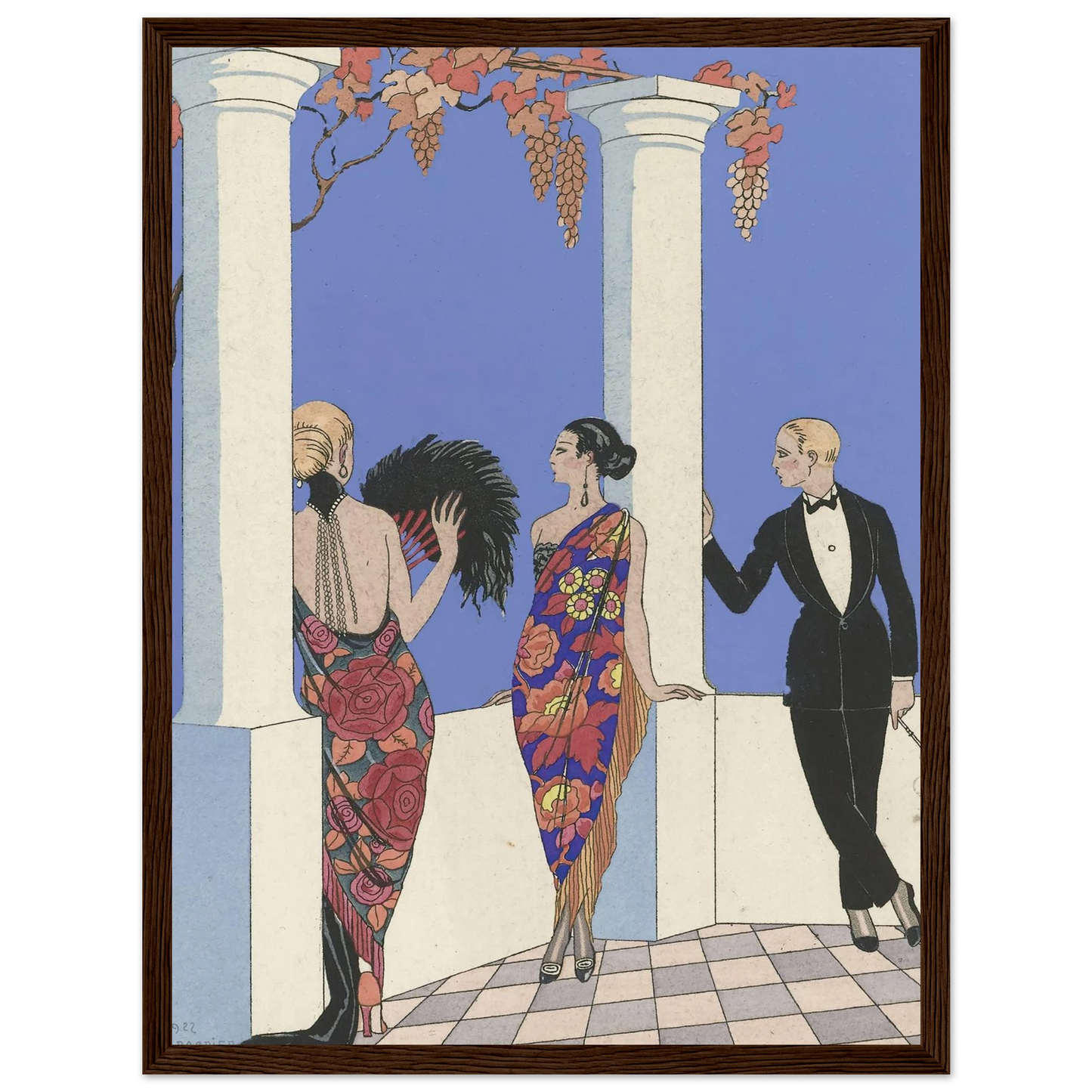 Le gout des chales. (1922) Art Print | George Barbier - Framed Poster - 30x40 cm / 12x16″ - Black frame