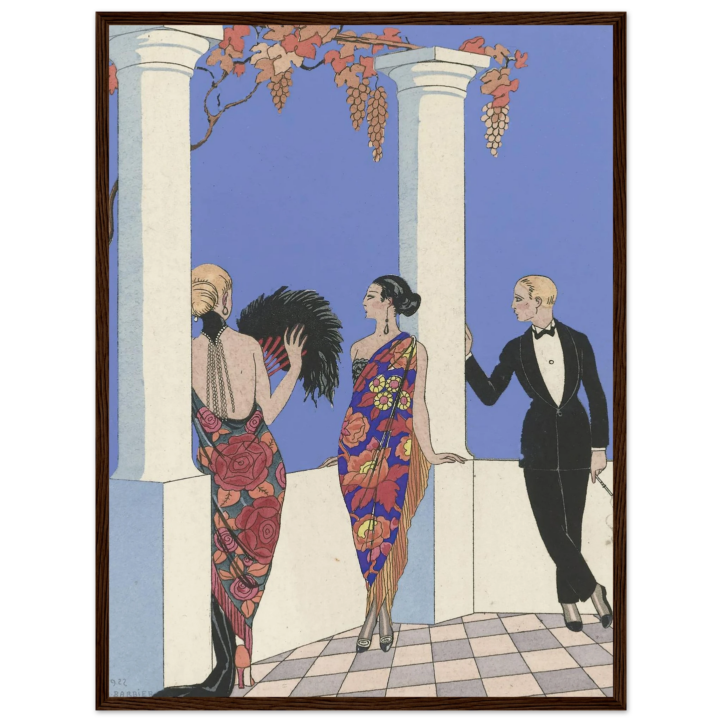 Le gout des chales. (1922) Art Print | George Barbier - Framed Poster - 30x40 cm / 12x16″ - Black frame