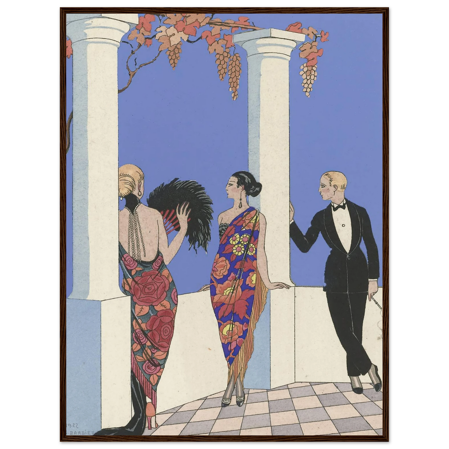 Le gout des chales. (1922) Art Print | George Barbier - Framed Poster - 30x40 cm / 12x16″ - Black frame