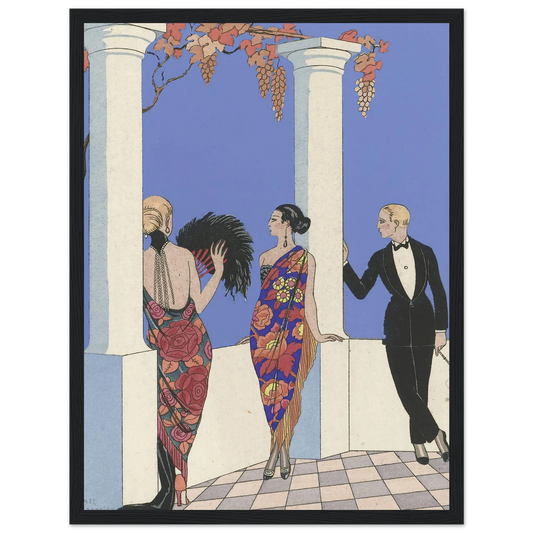 Le gout des chales. (1922) Art Print | George Barbier - Framed Poster - 30x40 cm / 12x16″ - Black frame