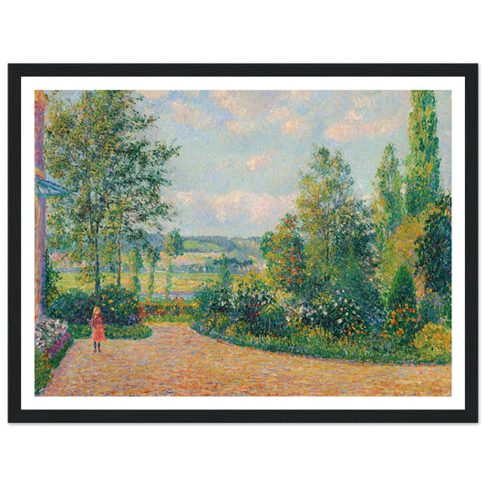 Le Jardin d’Octave Mirbeau, la terrasse, Les Damps (1892) Art Print | Camille Pissarro - Framed Poster - 30x40 cm / 12x16″ - Black frame