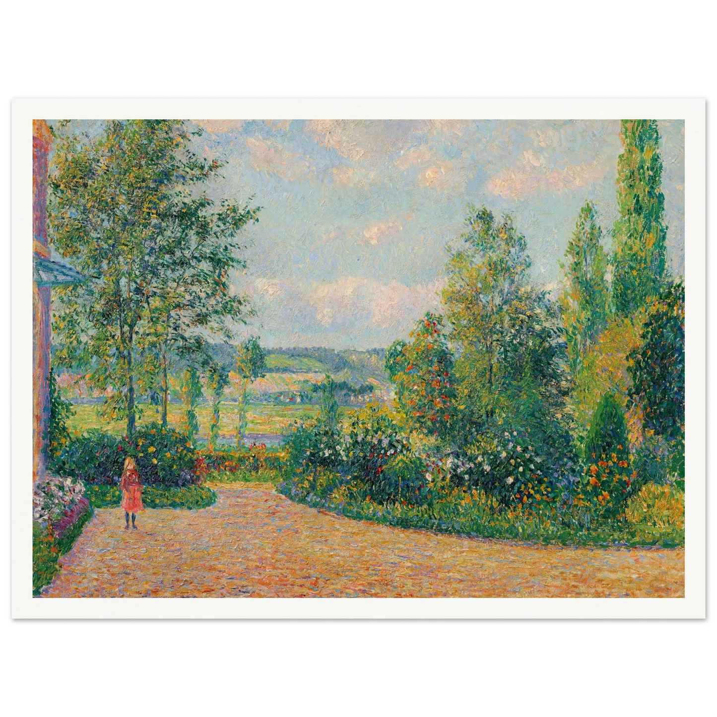 Le Jardin d’Octave Mirbeau, la terrasse, Les Damps (1892) Art Print | Camille Pissarro - Framed Poster - 30x40 cm / 12x16″ - Black frame