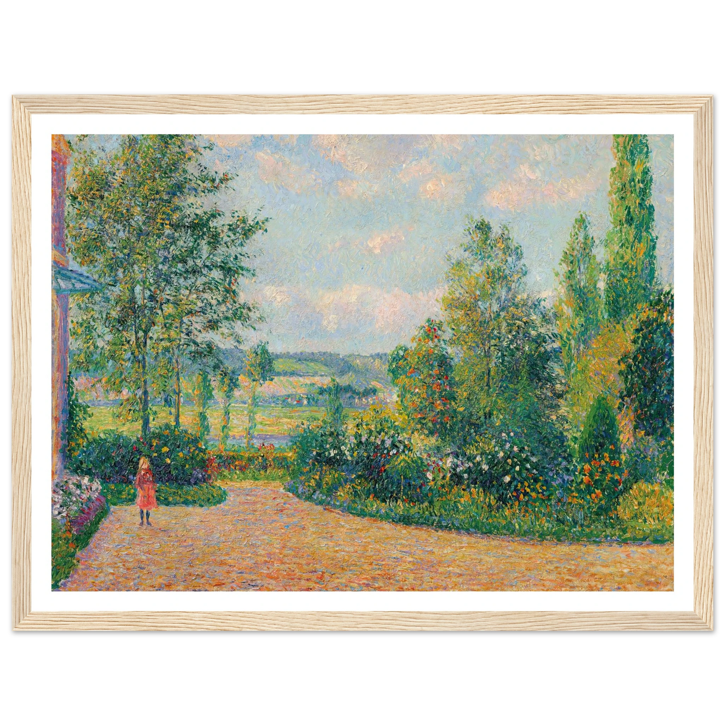 Le Jardin d’Octave Mirbeau, la terrasse, Les Damps (1892) Art Print | Camille Pissarro - Framed Poster - 30x40 cm / 12x16″ - Black frame