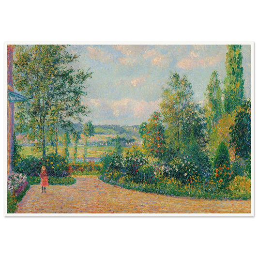 Le Jardin d’Octave Mirbeau, la terrasse, Les Damps (1892) Art Print | Camille Pissarro - Framed Poster - 30x40 cm / 12x16″ - Black frame