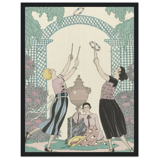 Le Jeu des Graces (1921) Art Print | George Barbier - Framed Poster - 30x40 cm / 12x16″ - Black frame