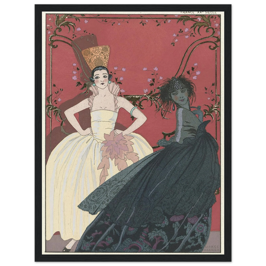 Le Jour et la Nuit (1922) Art Print | George Barbier - Framed Poster - 30x40 cm / 12x16″ - Black frame