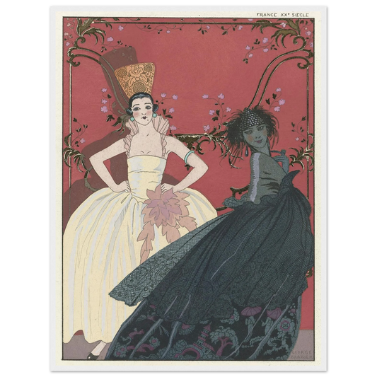 Le Jour et la Nuit (1922) Art Print | George Barbier - Framed Poster - 30x40 cm / 12x16″ - Black frame