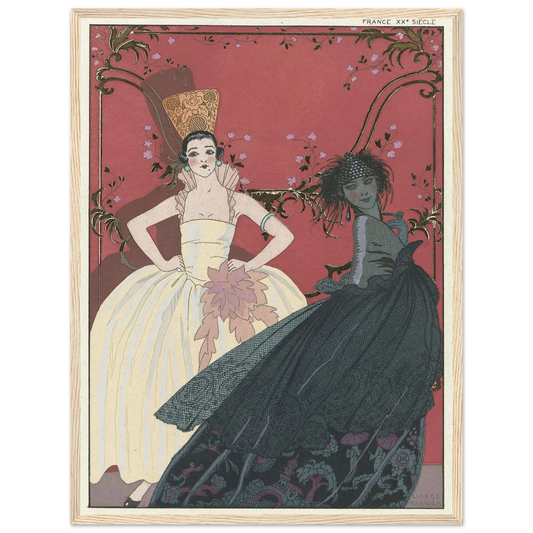 Le Jour et la Nuit (1922) Art Print | George Barbier - Framed Poster - 30x40 cm / 12x16″ - Black frame