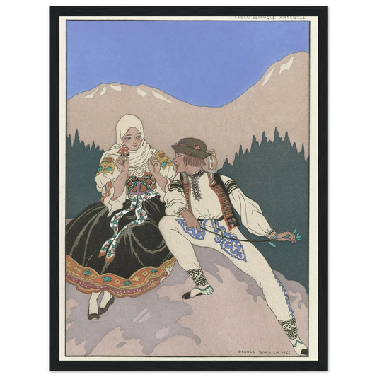 Le Langage des Fleurs (1921) Art Print | George Barbier - Framed Poster - 30x40 cm / 12x16″ - Black frame