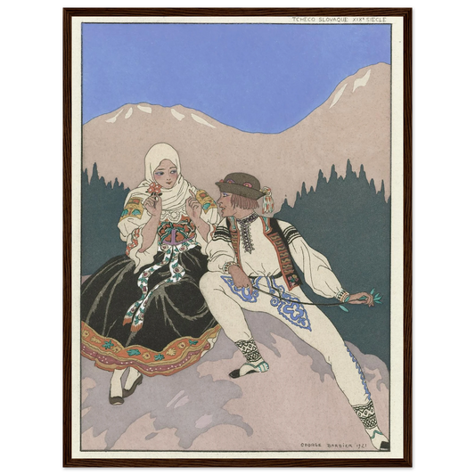 Le Langage des Fleurs (1921) Art Print | George Barbier - Framed Poster - 30x40 cm / 12x16″ - Black frame