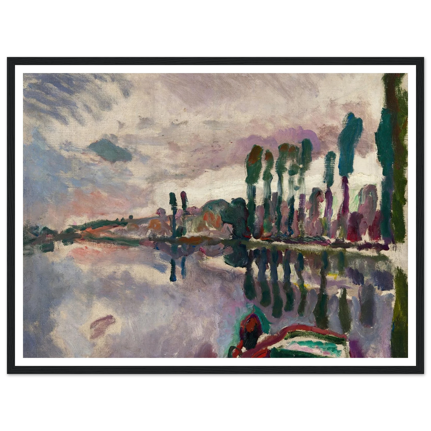Le Loir à Durtal (1906) Art Print | Raoul Dufy - Framed Poster - 30x40 cm / 12x16″ - Black frame