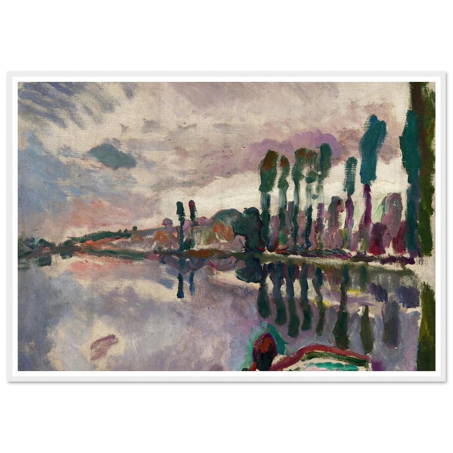 Le Loir à Durtal (1906) Art Print | Raoul Dufy - Framed Poster - 30x40 cm / 12x16″ - Black frame